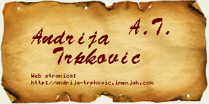 Andrija Trpković vizit kartica